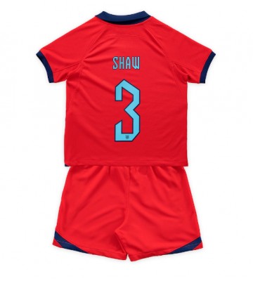 England Luke Shaw #3 Udebanesæt Børn VM 2022 Kort ærmer (+ korte bukser)